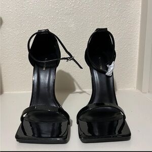 PLT Black platform suede heel